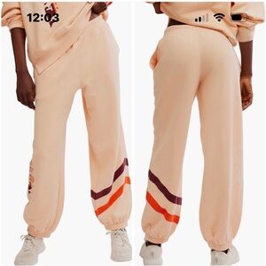 NWTS Free People Pastel Peach Lounge Athleisure Sweat Pants - Size Medium